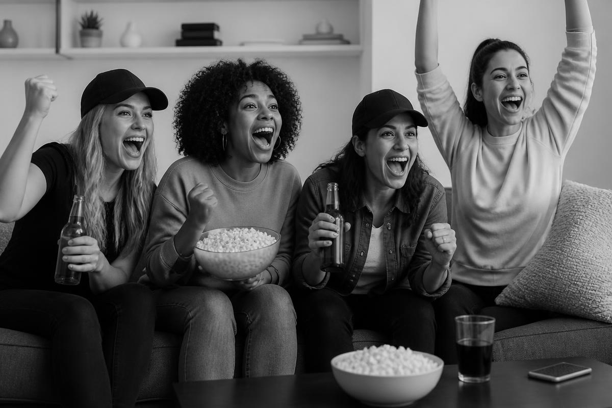 Friends watching a game together